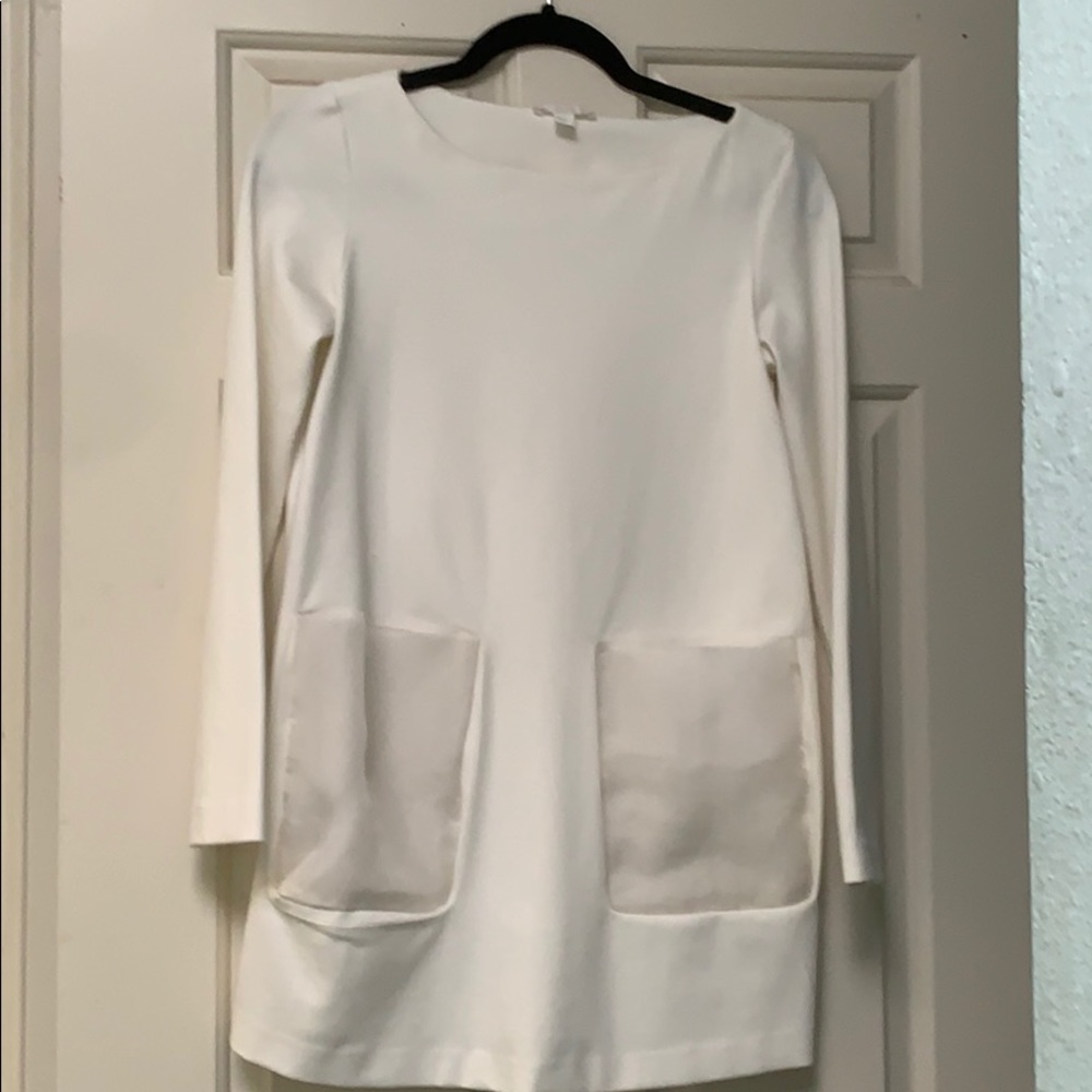 COS XS elegant cream top w/ organza pocket detail